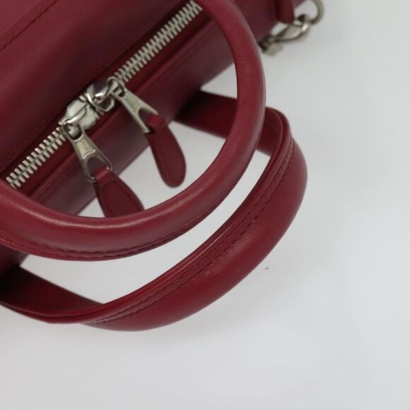 Balenciaga Triangle Duffle Bag Leather Red Leather Handbag - Picture 8 of 16